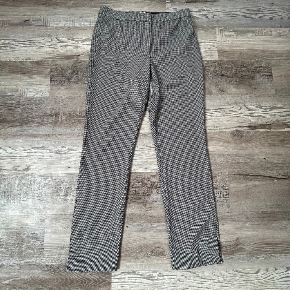 Babaton Atelier Houndstooth Trousers Gray Straight Leg Work Pant Size 10